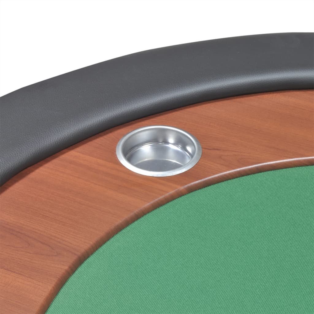 10 žaid. pokerio stalas su dalintojo vieta, žetonų dėže, žalias - testbyjd