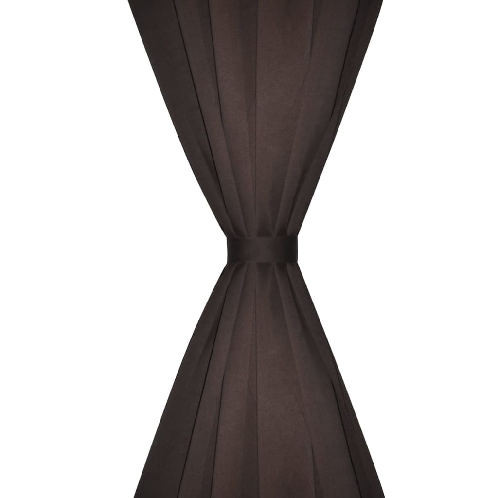 130372 2 pcs Brown Slot-Headed Blackout Curtains 135 x 245 cm - testbyjd