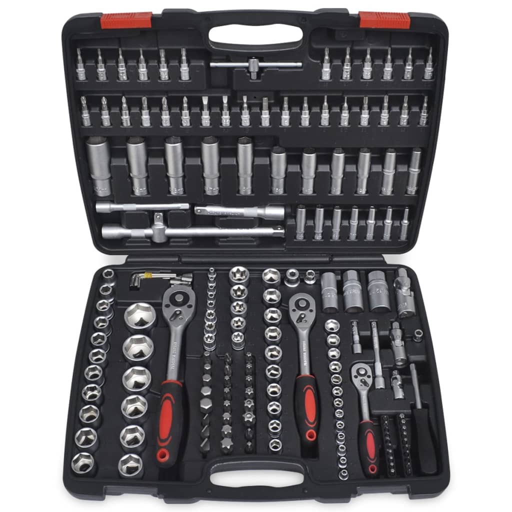 193 d. Rinkinys 1/4" & 3/8" & 1/2" Terkšlinis Raktas su Galvutėmis - testbyjd