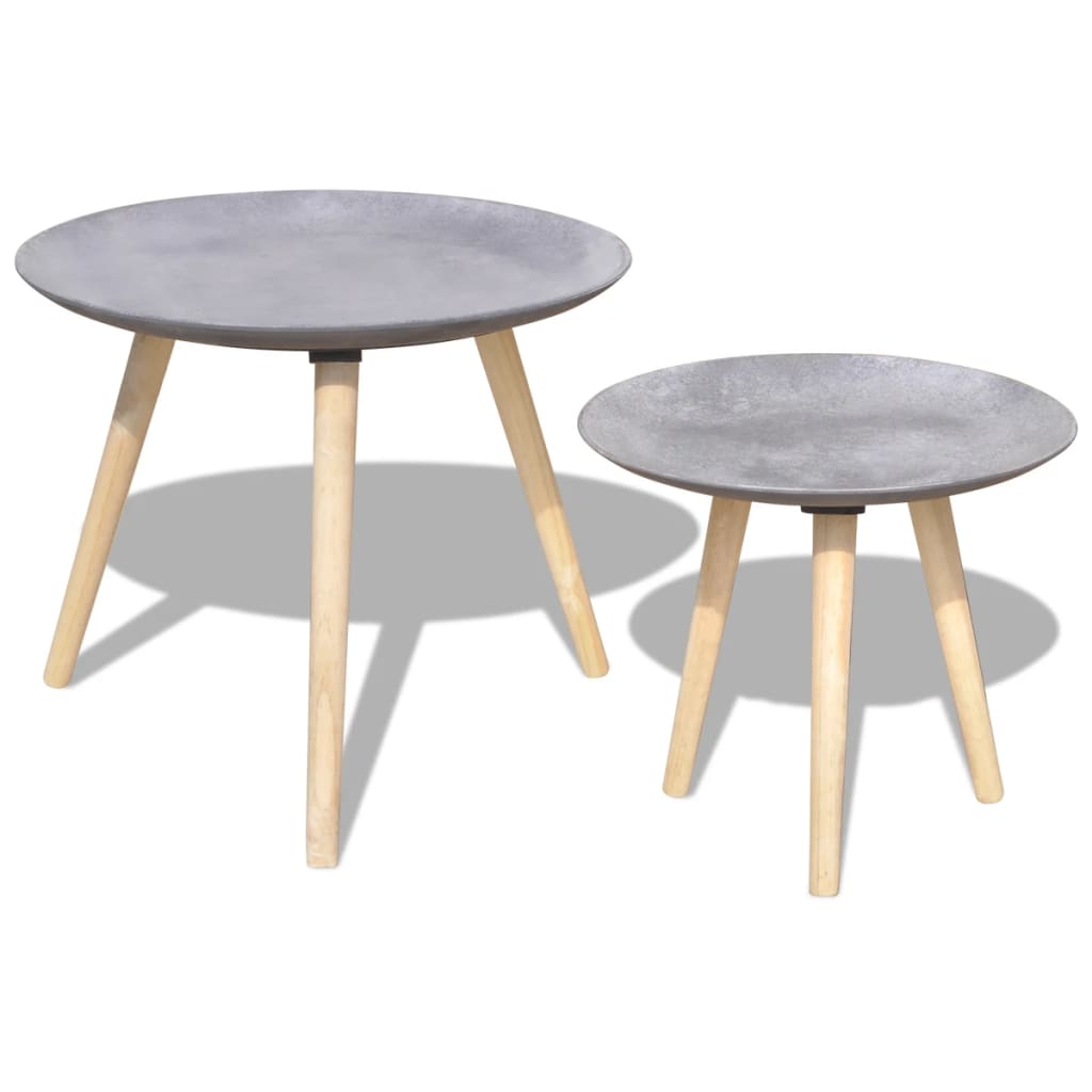 2 d. Kavos staliukų komplektas, 55 cm&44 cm, betono pilka sp. - testbyjd