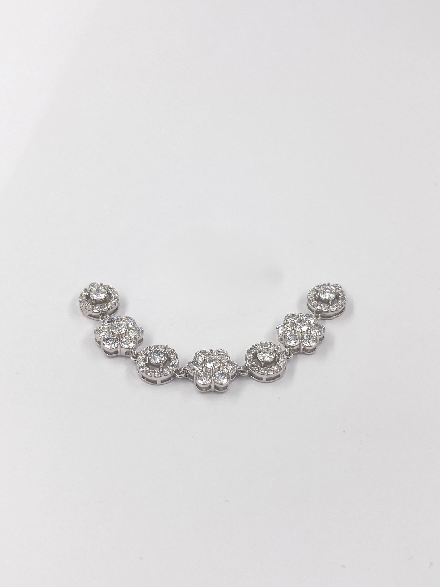 Diamond Flower Lab Diamond Cluster Bracelet