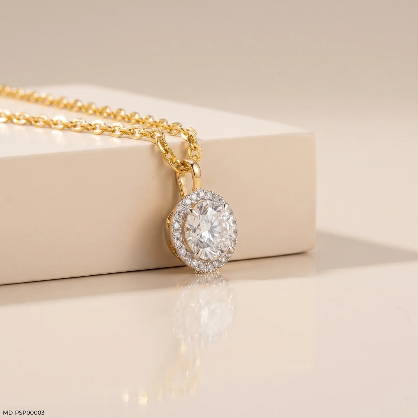 1.65 Carat Circlet Round Lab Diamond Solitaire Pendant in