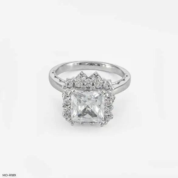 The Princess Cut Crown Halo Ring