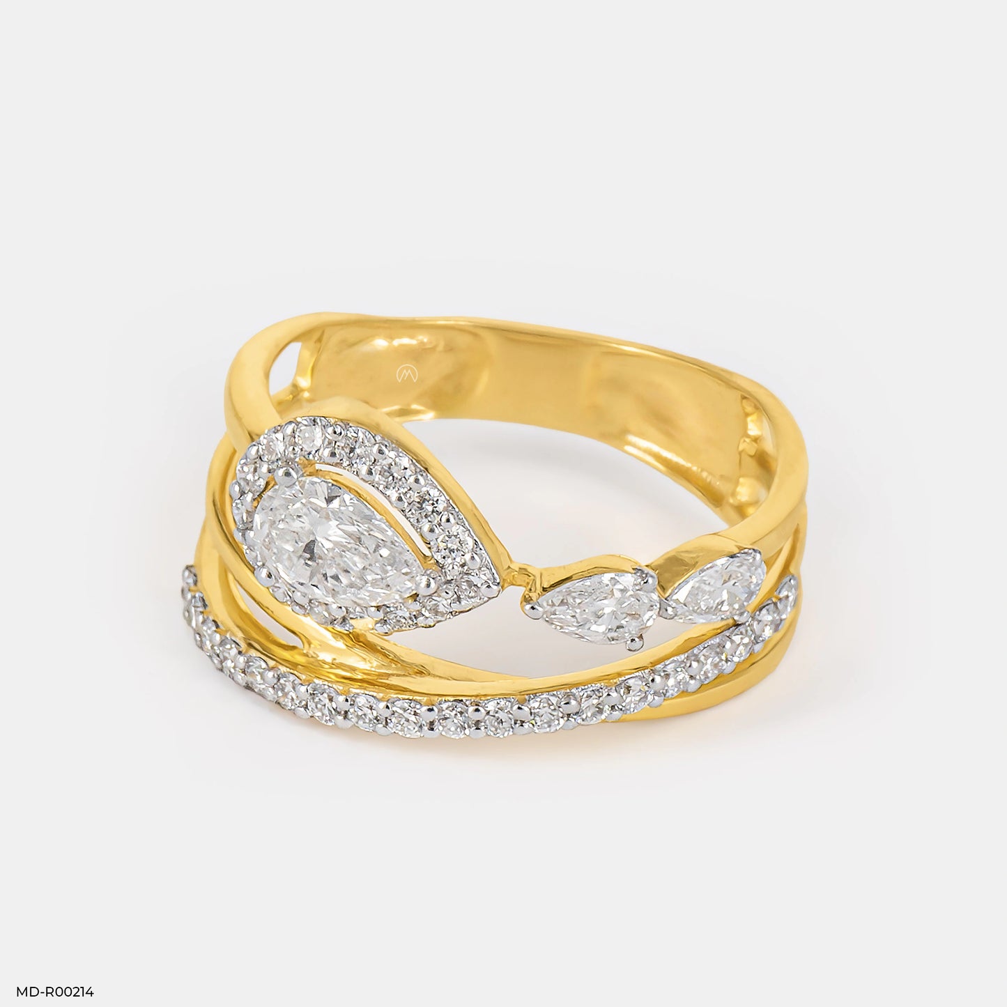 1 Carat Stardust Halo Pear Lab Diamond Solitaire Ring