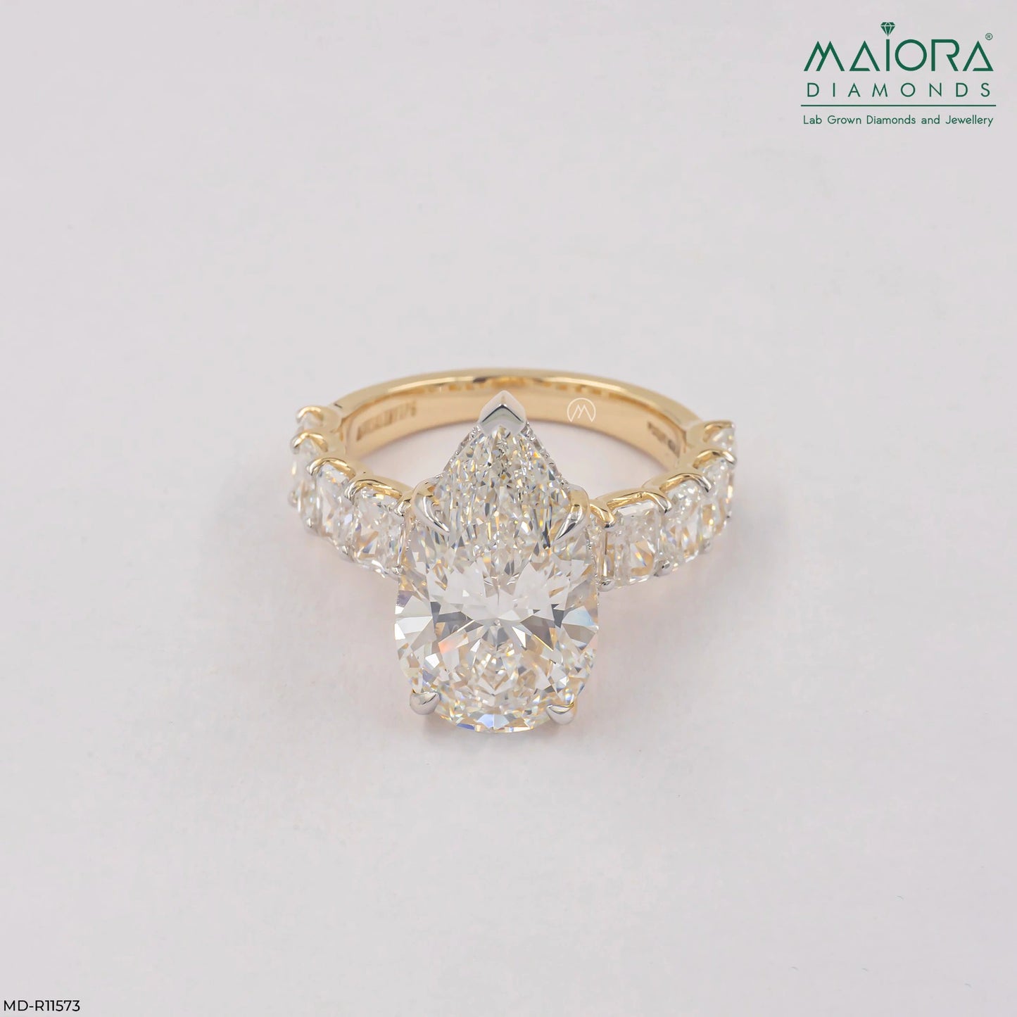 8.65 Carat Pear Spark Solitaire Diamond Ring