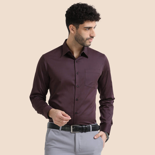 Cambridge Giza Cotton Shirt In Coffee