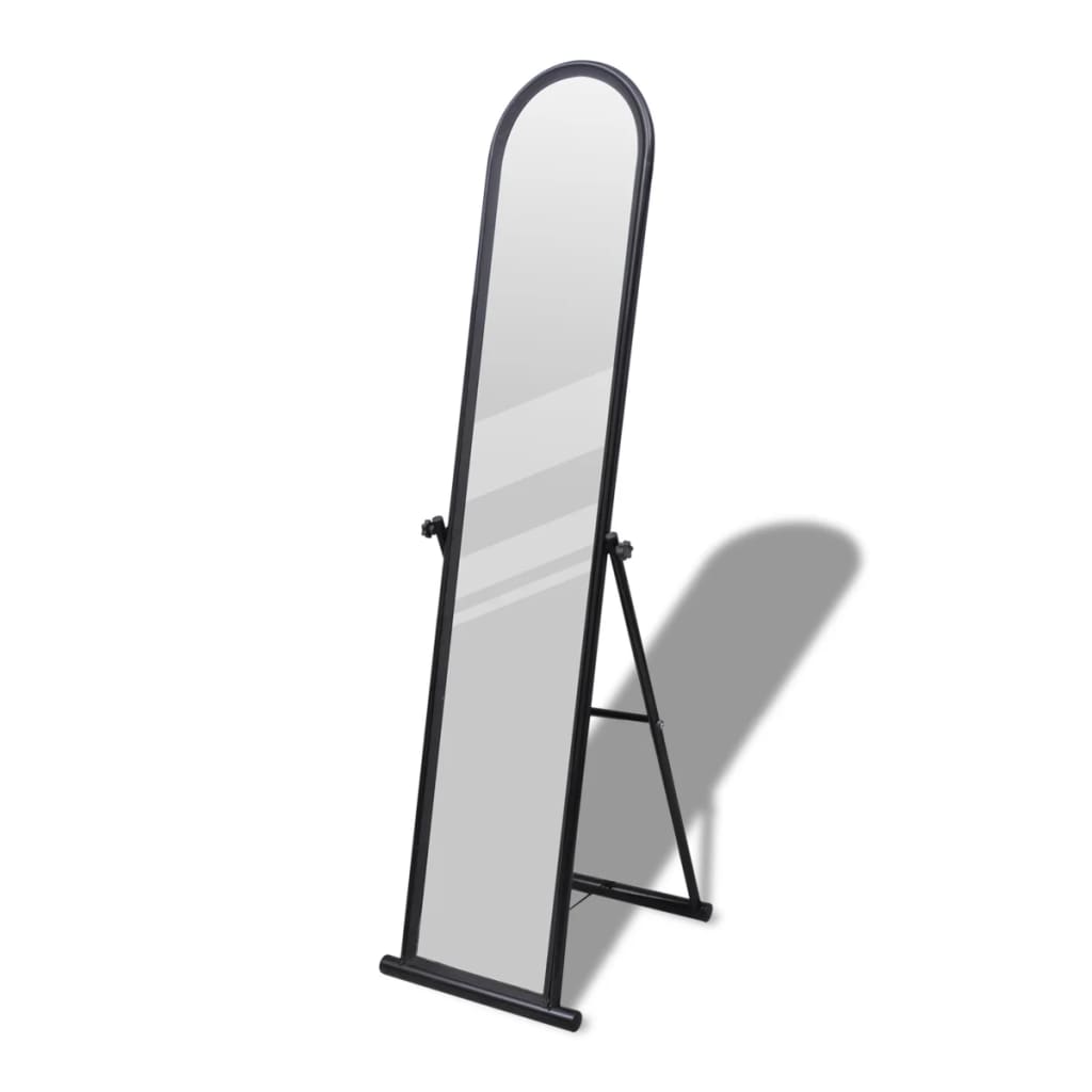 240579 Free Standing Floor Mirror Full Length Rectangular Black - testbyjd