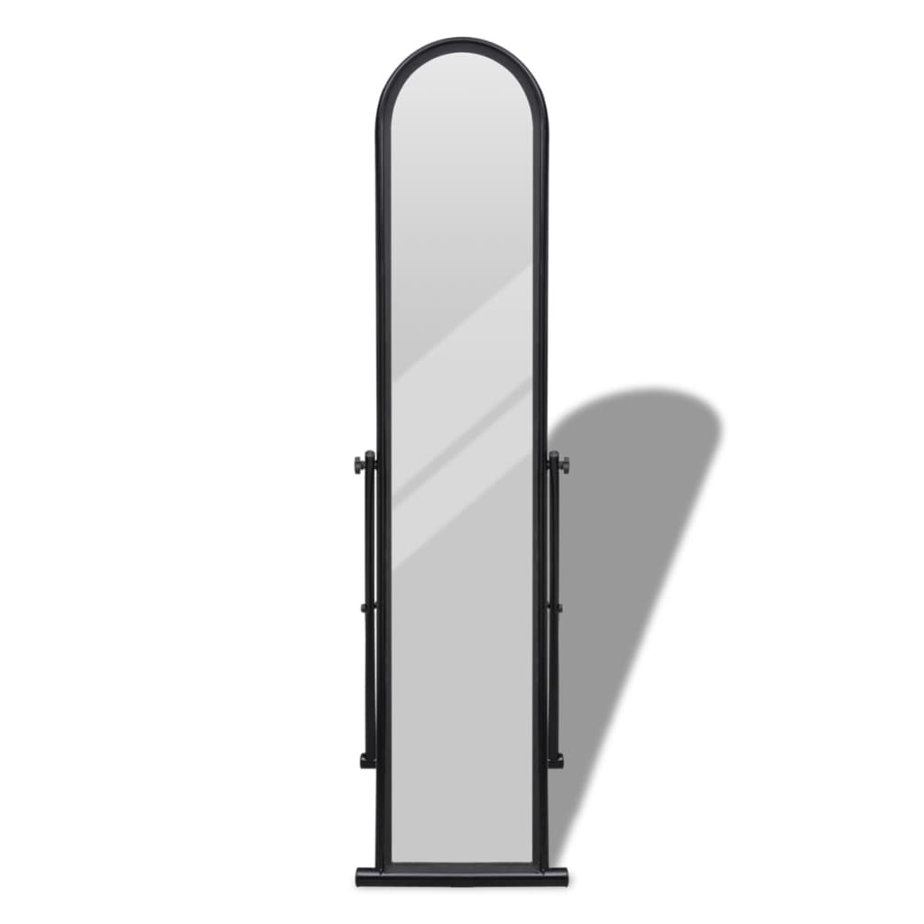 240579 Free Standing Floor Mirror Full Length Rectangular Black - testbyjd