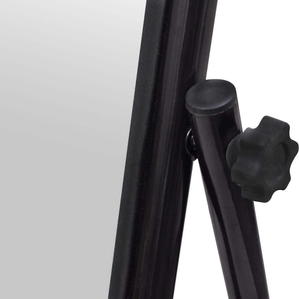 240579 Free Standing Floor Mirror Full Length Rectangular Black - testbyjd