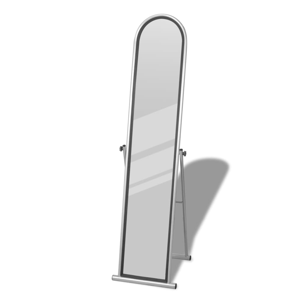 240580 Free Standing Floor Mirror Full Length Rectangular Grey - testbyjd