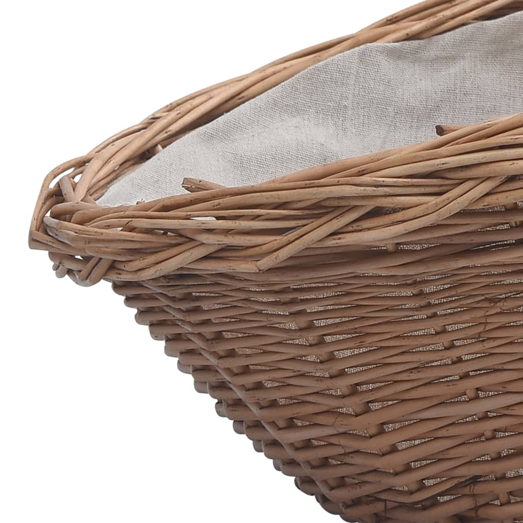 286987 Firewood Basket with Handle 57x46,5x52 cm Brown Willow - testbyjd