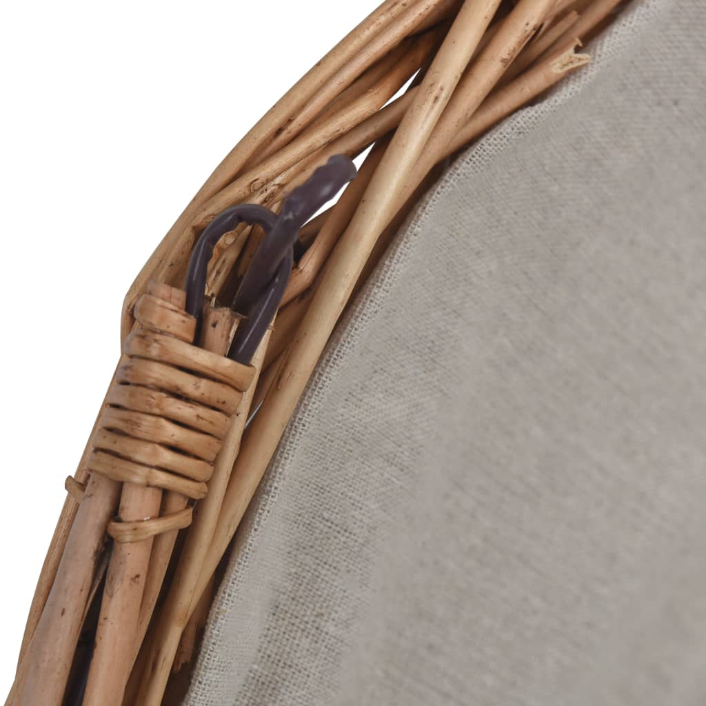 286987 Firewood Basket with Handle 57x46,5x52 cm Brown Willow - testbyjd
