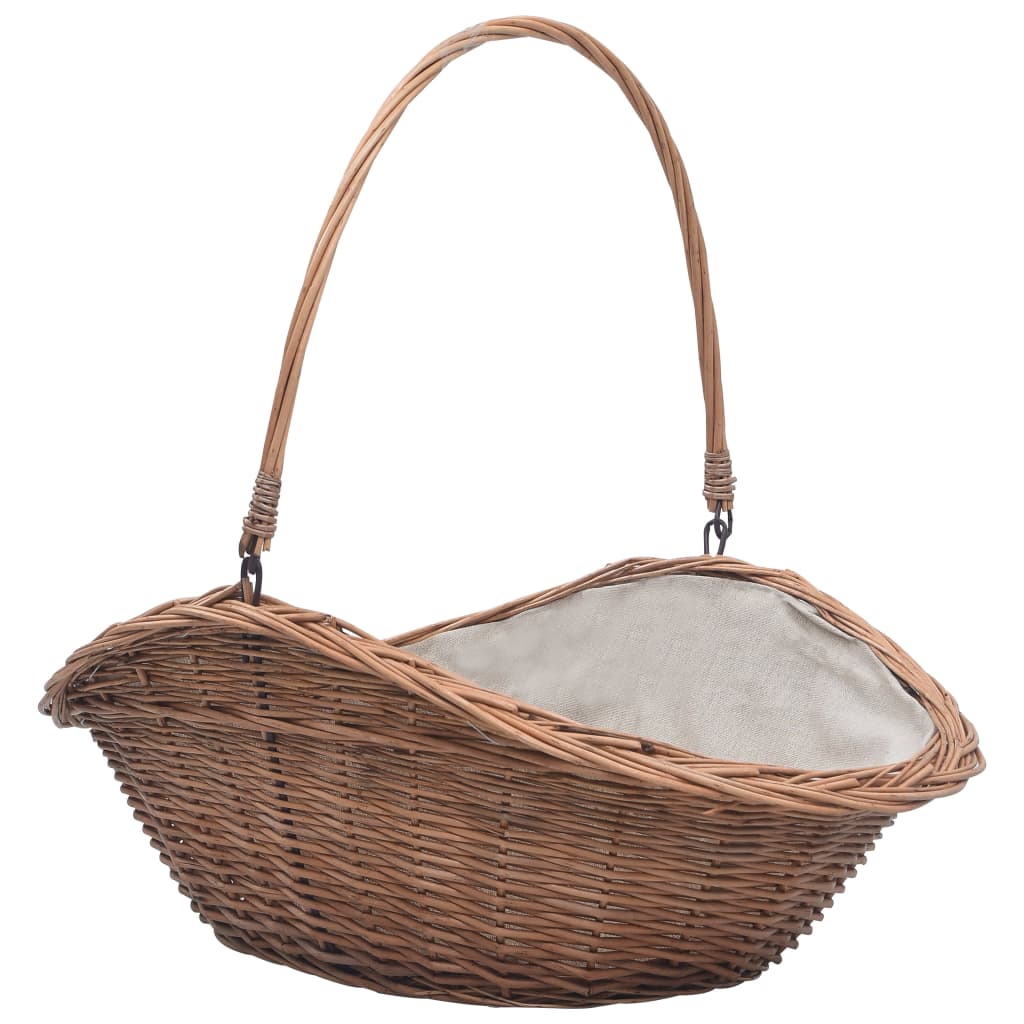 286988 Firewood Basket with Handle 60x44x55 cm Natural Willow - testbyjd