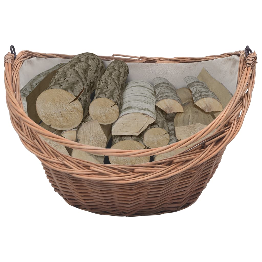 286988 Firewood Basket with Handle 60x44x55 cm Natural Willow - testbyjd