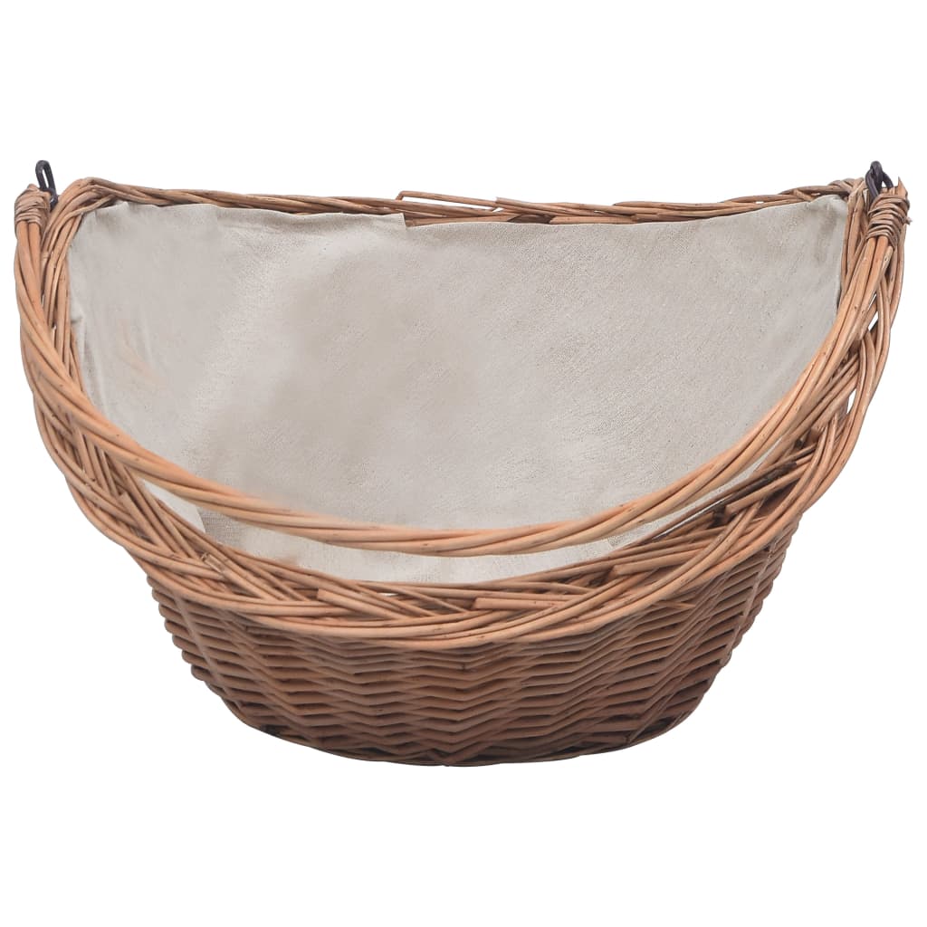 286988 Firewood Basket with Handle 60x44x55 cm Natural Willow - testbyjd