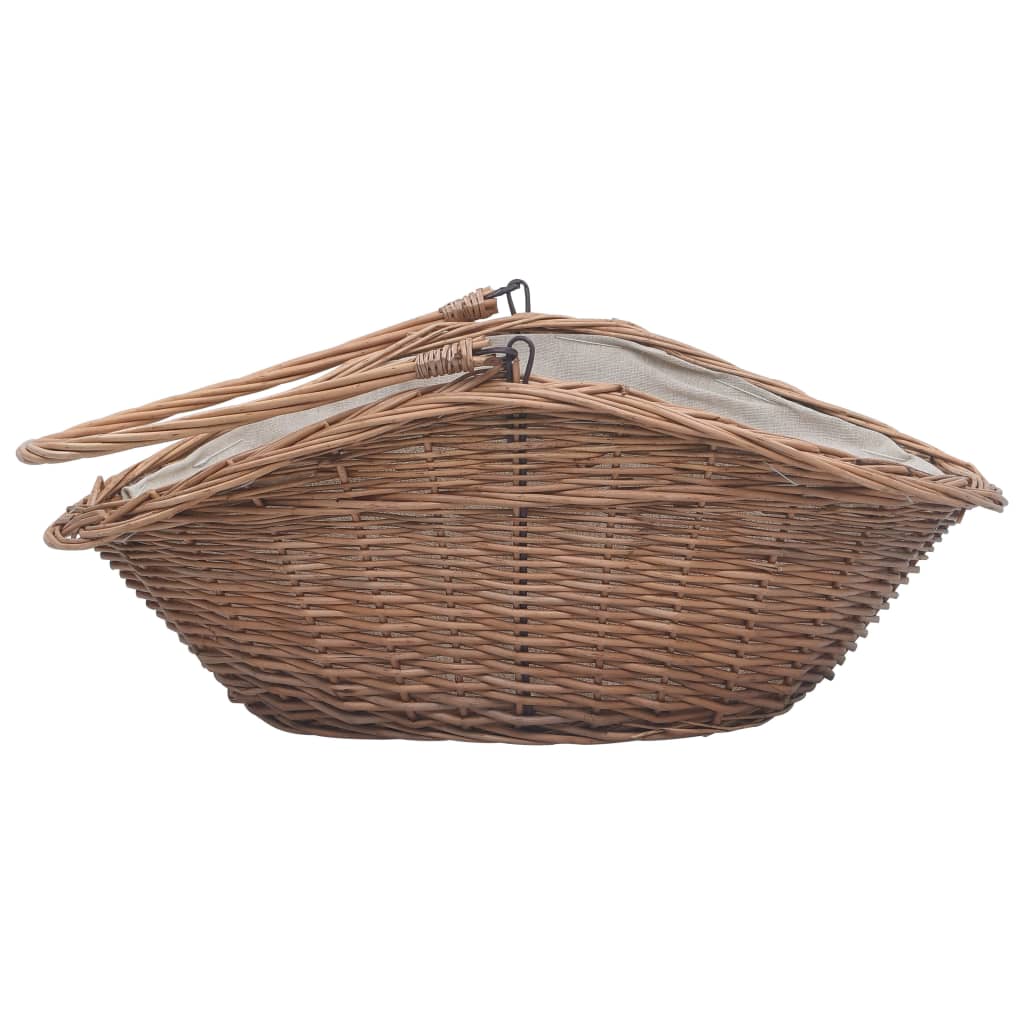 286988 Firewood Basket with Handle 60x44x55 cm Natural Willow - testbyjd