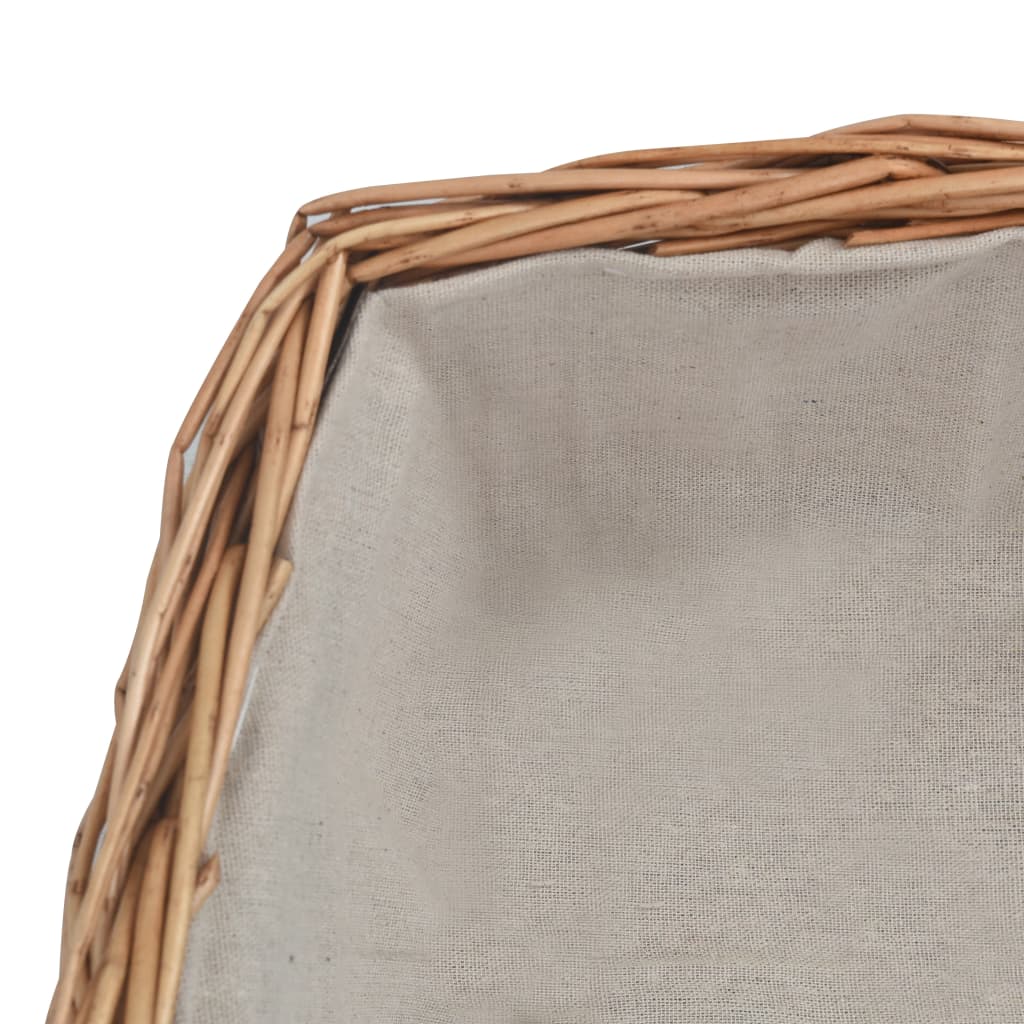 286989 Firewood Basket with Handle 61,5x46,5x58 cm Brown Willow - testbyjd