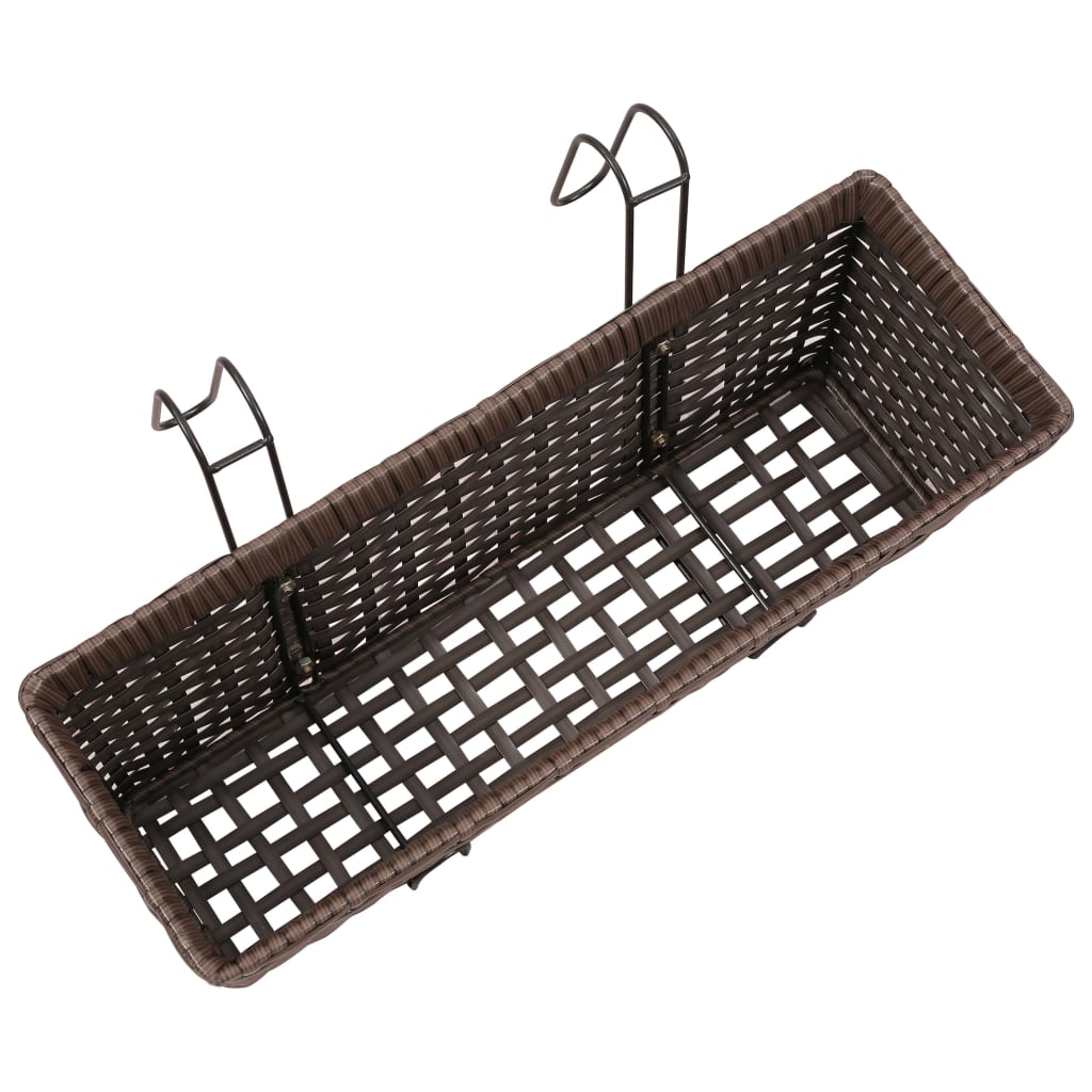 2 Rudi Trapecijos Formos Dekoratyviniai Vazonai Balkonui, 50 cm - testbyjd