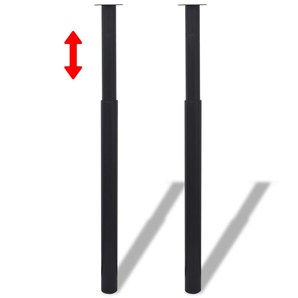 2 Teleskopinės Stalo Kojos, Juodos, 710 - 1 100 mm - testbyjd