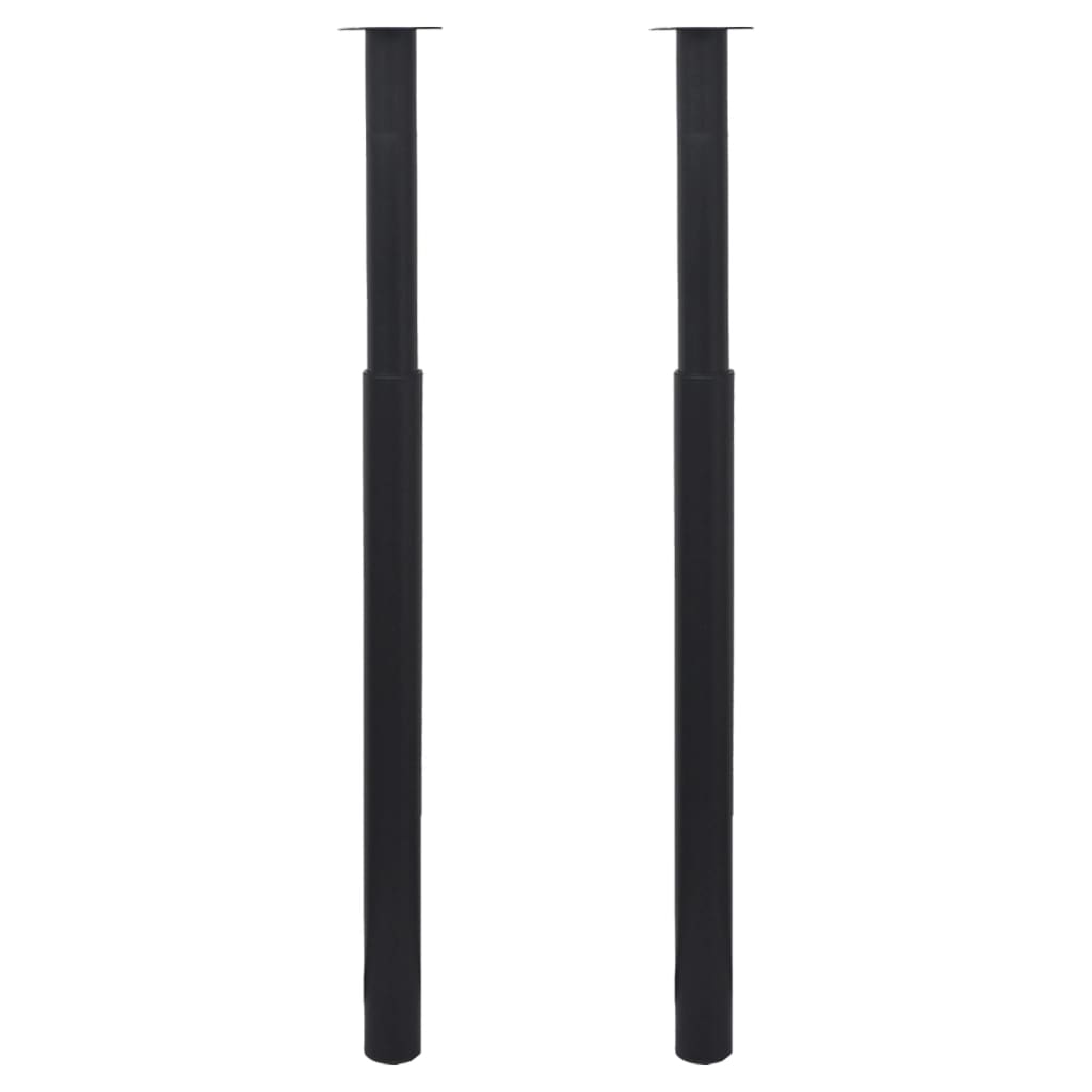 2 Teleskopinės Stalo Kojos, Juodos, 710 - 1 100 mm - testbyjd