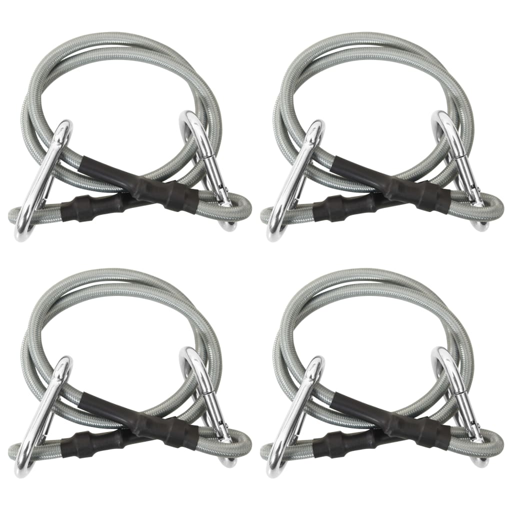 310252 Ropes with Carabiner 4 pcs Rubber - testbyjd