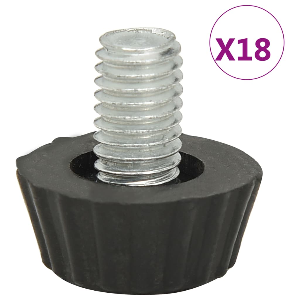 315594 Adjustable Furniture Feet M8 18 pcs Black - testbyjd