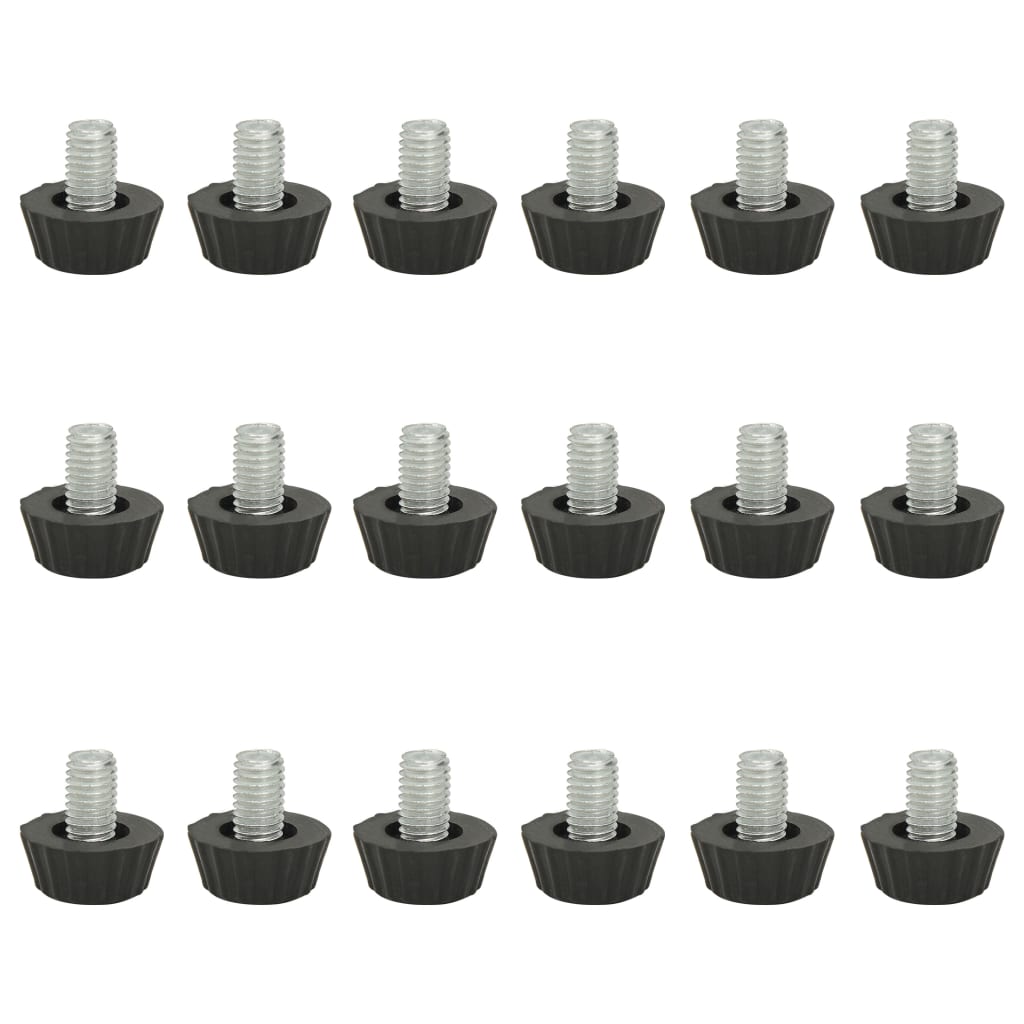 315594 Adjustable Furniture Feet M8 18 pcs Black - testbyjd