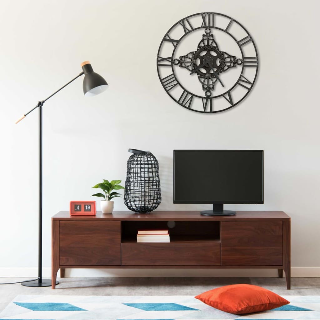 321457 Wall Clock Silver 78 cm Metal - testbyjd