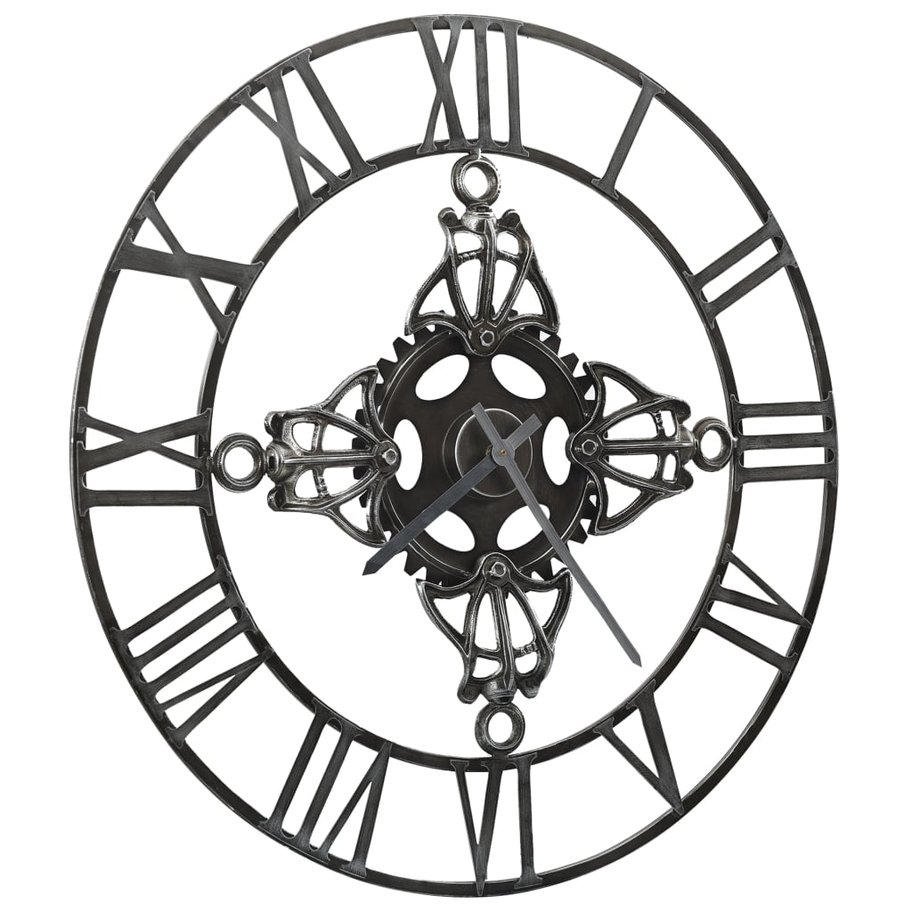321457 Wall Clock Silver 78 cm Metal - testbyjd