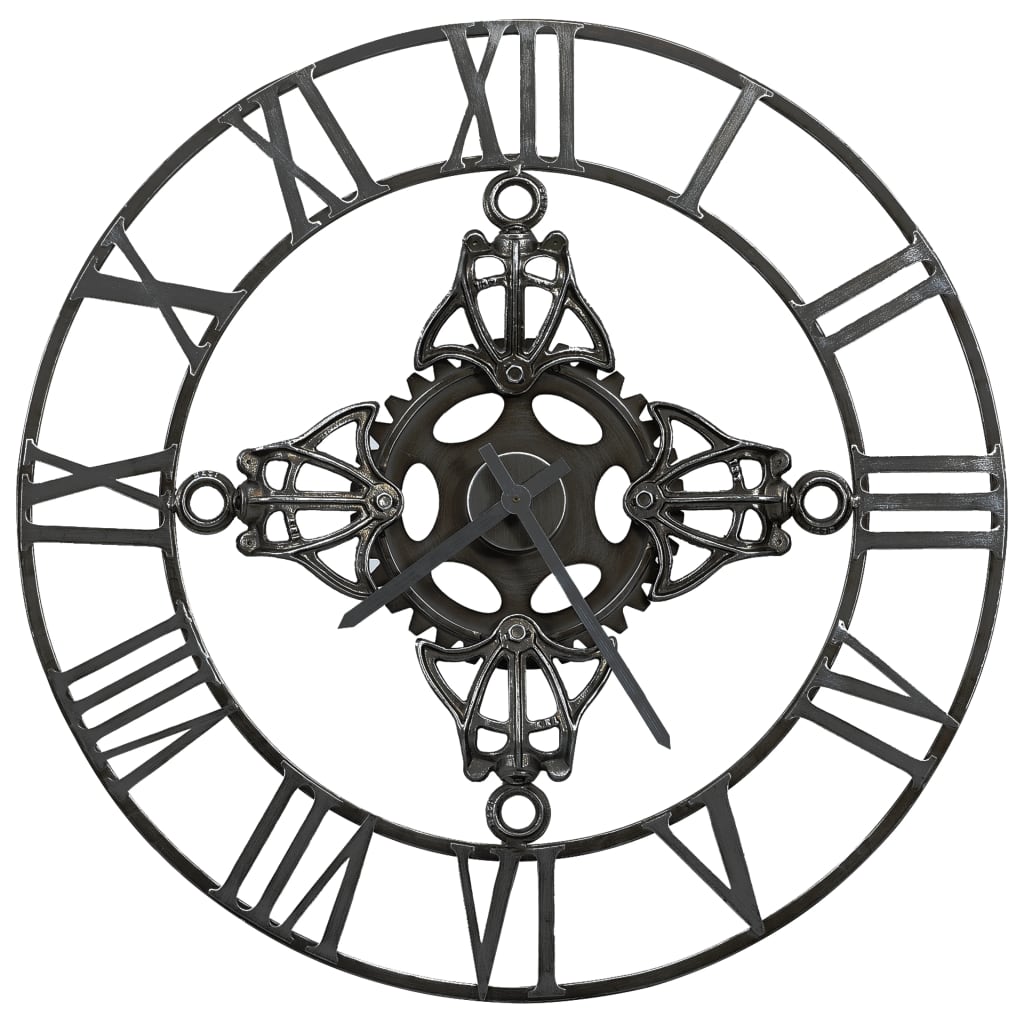 321457 Wall Clock Silver 78 cm Metal - testbyjd
