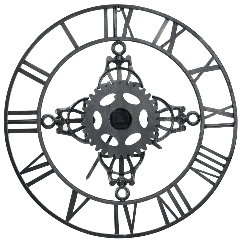321457 Wall Clock Silver 78 cm Metal - testbyjd