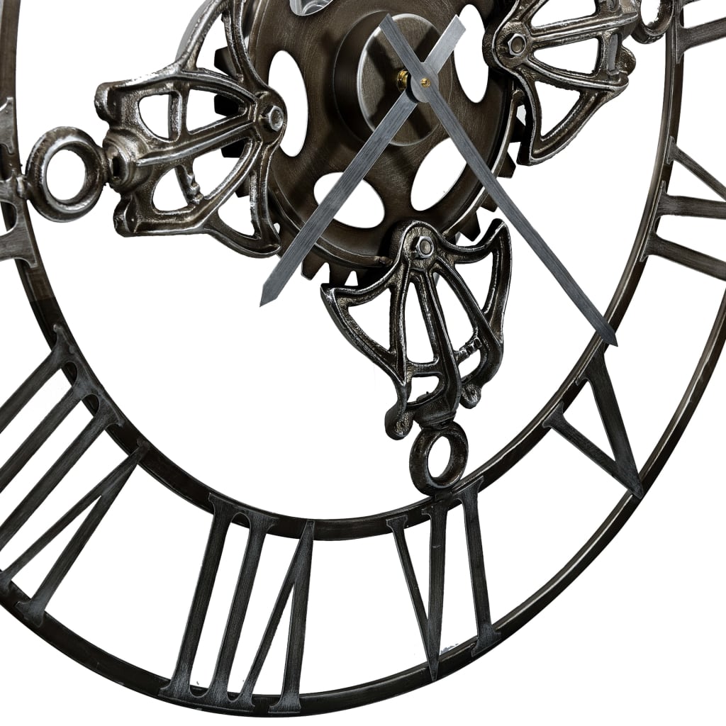 321457 Wall Clock Silver 78 cm Metal - testbyjd