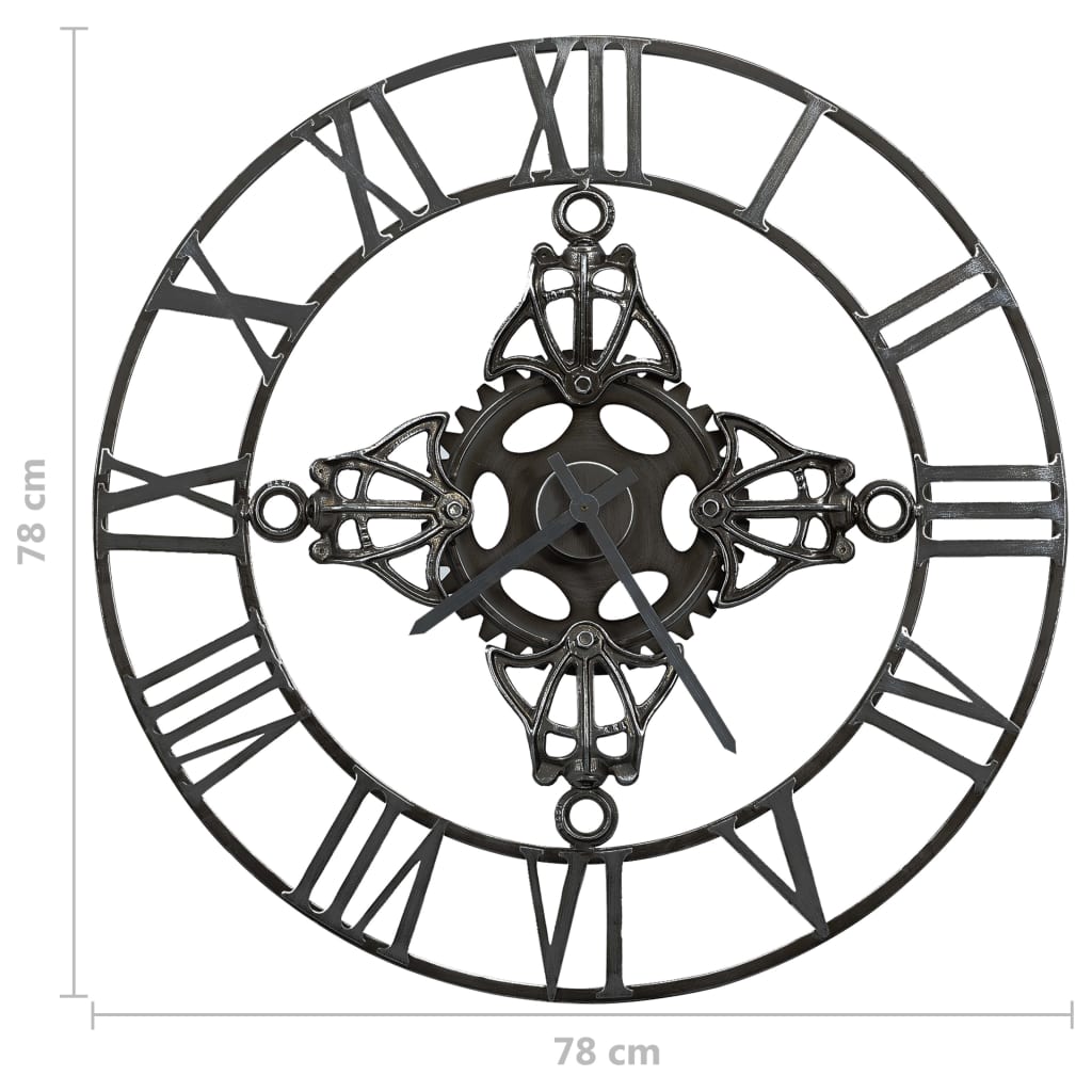 321457 Wall Clock Silver 78 cm Metal - testbyjd