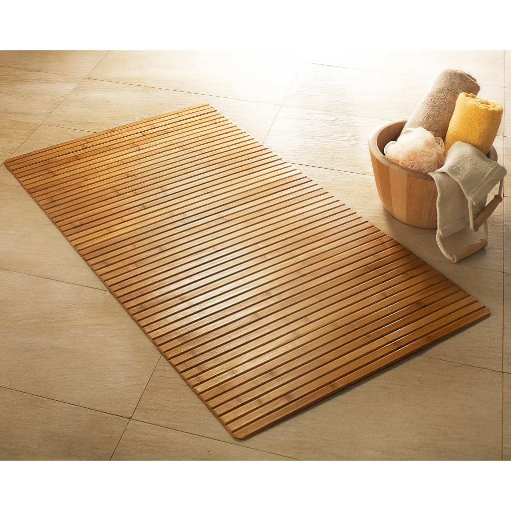 430277 Kleine Wolke Bath Rug "Bambus" 60x115 cm Brown - testbyjd