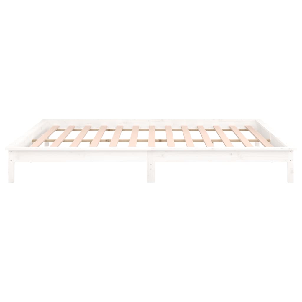 Lovos rėmas su LED, baltas, 150x200cm, mediena, didelis