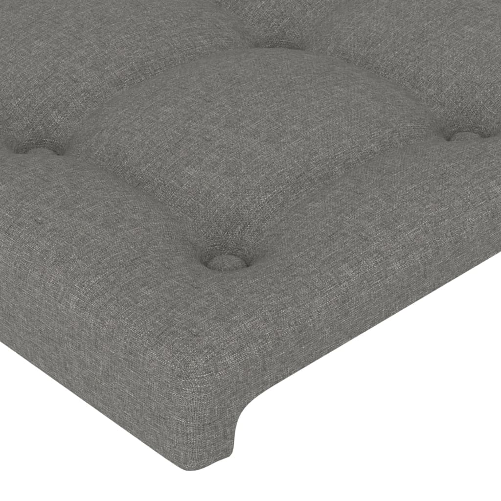 Galvūgalis su LED, tamsiai pilkas, 90x5x118/128cm, audinys