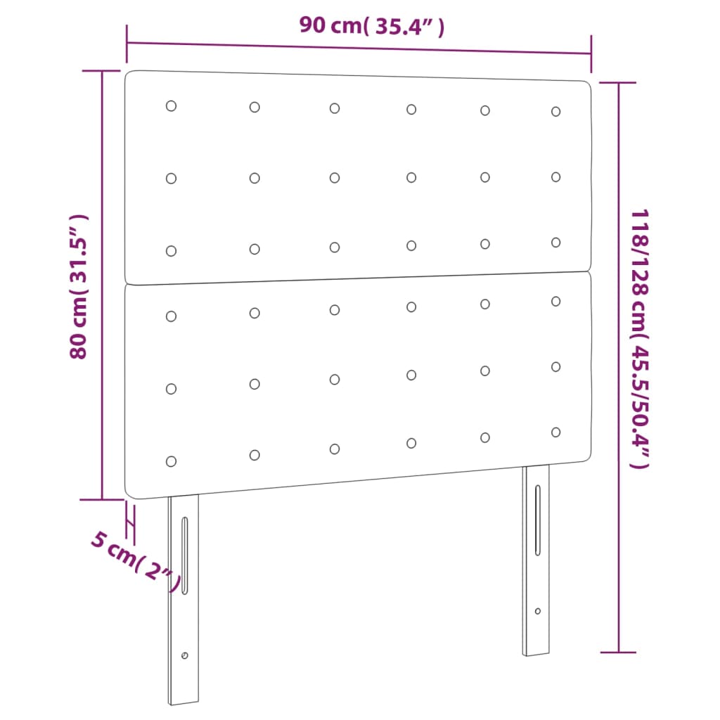 Galvūgalis su LED, tamsiai pilkas, 90x5x118/128cm, audinys