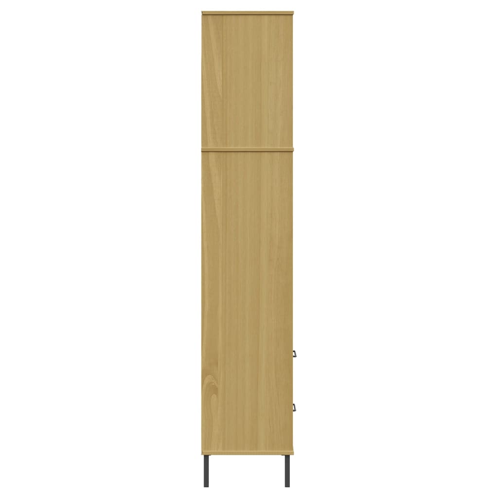 Knygų spinta su 2 stalčiais, ruda, 60x35x180cm, mediena, OSLO