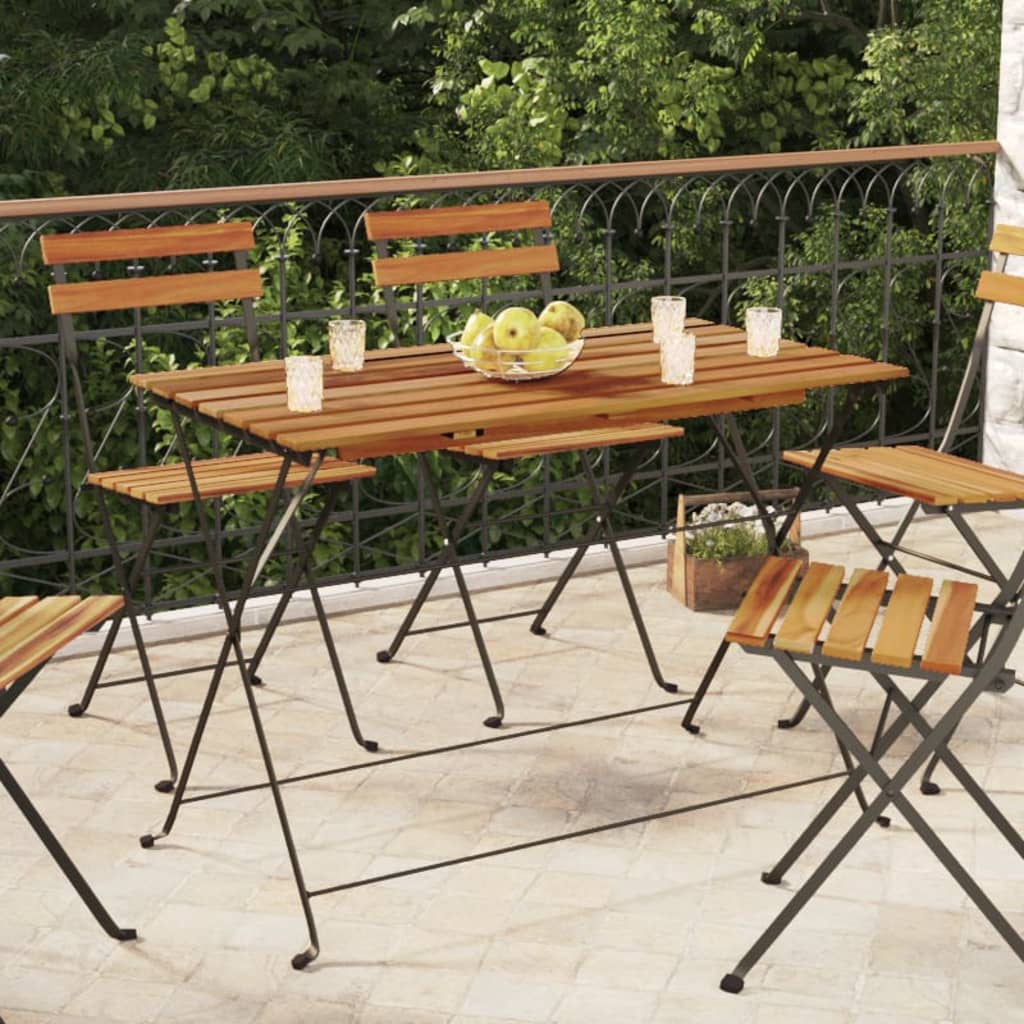 Sulankstomas bistro stalas, 100x54x71cm, akacija ir plienas
