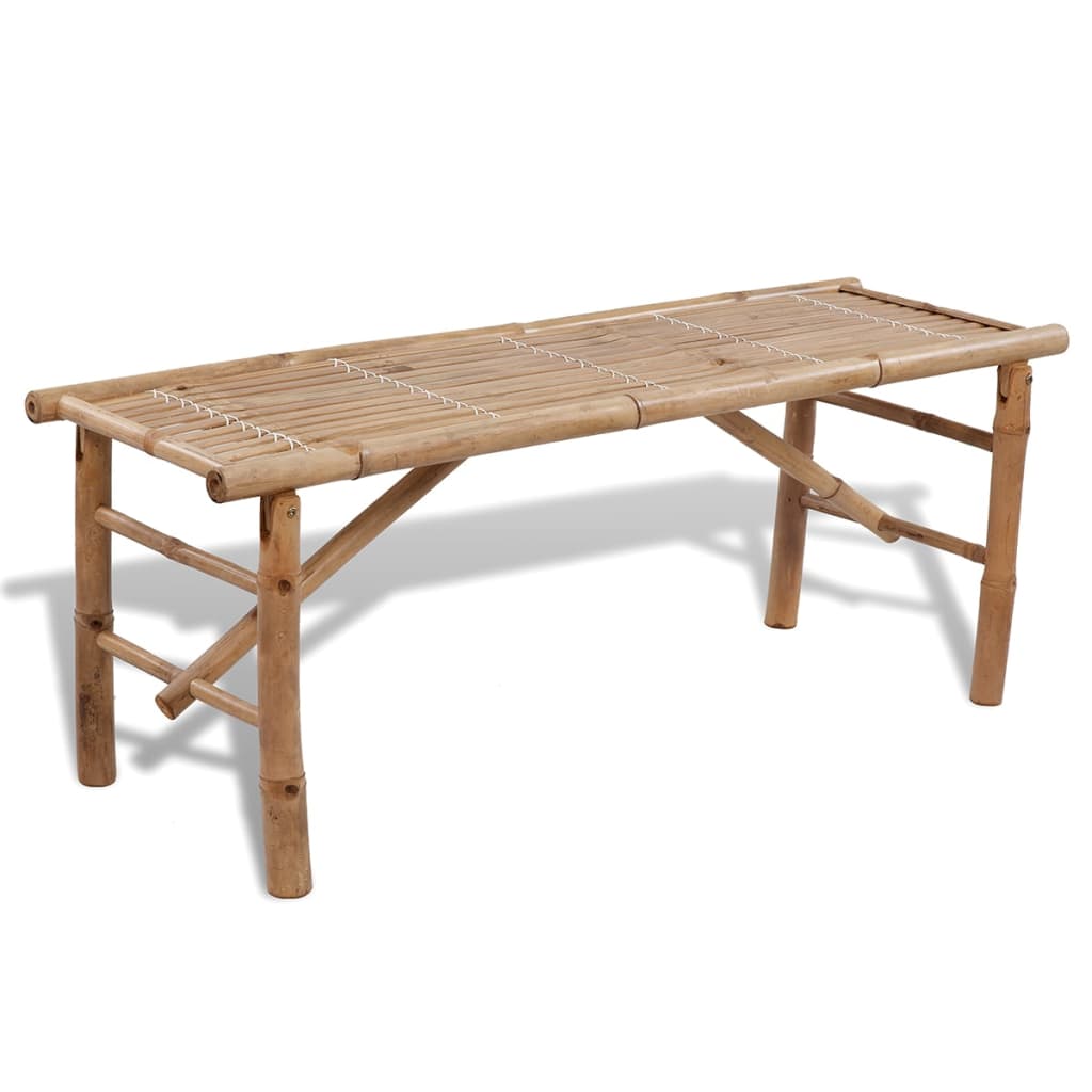 Alaus stalas su 2 suoliukais, 100cm, bambuko mediena - testbyjd