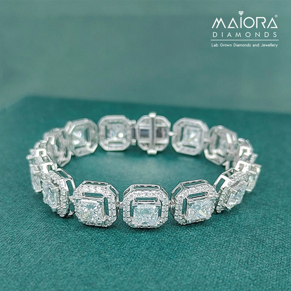 1 Carat Princess Solitaire Tennis Diamond Bracelet