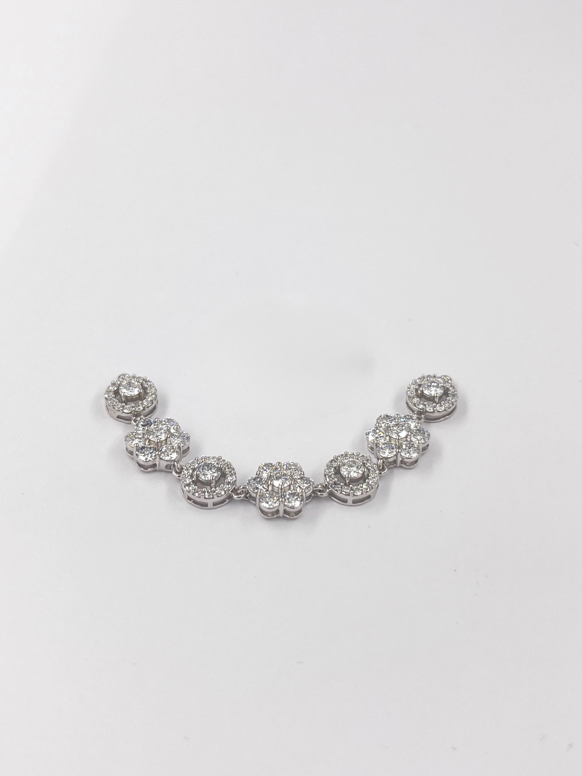 Diamond Flower Lab Diamond Cluster Bracelet