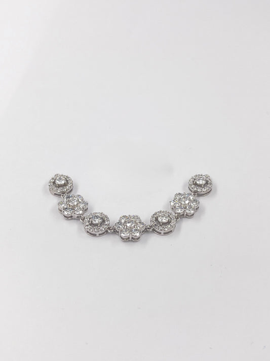 Diamond Flower Lab Diamond Cluster Bracelet