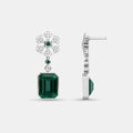 Emerald Petal Drop Earrings