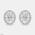 2 Carat Oval Solitaire Halo Detachable Earrings