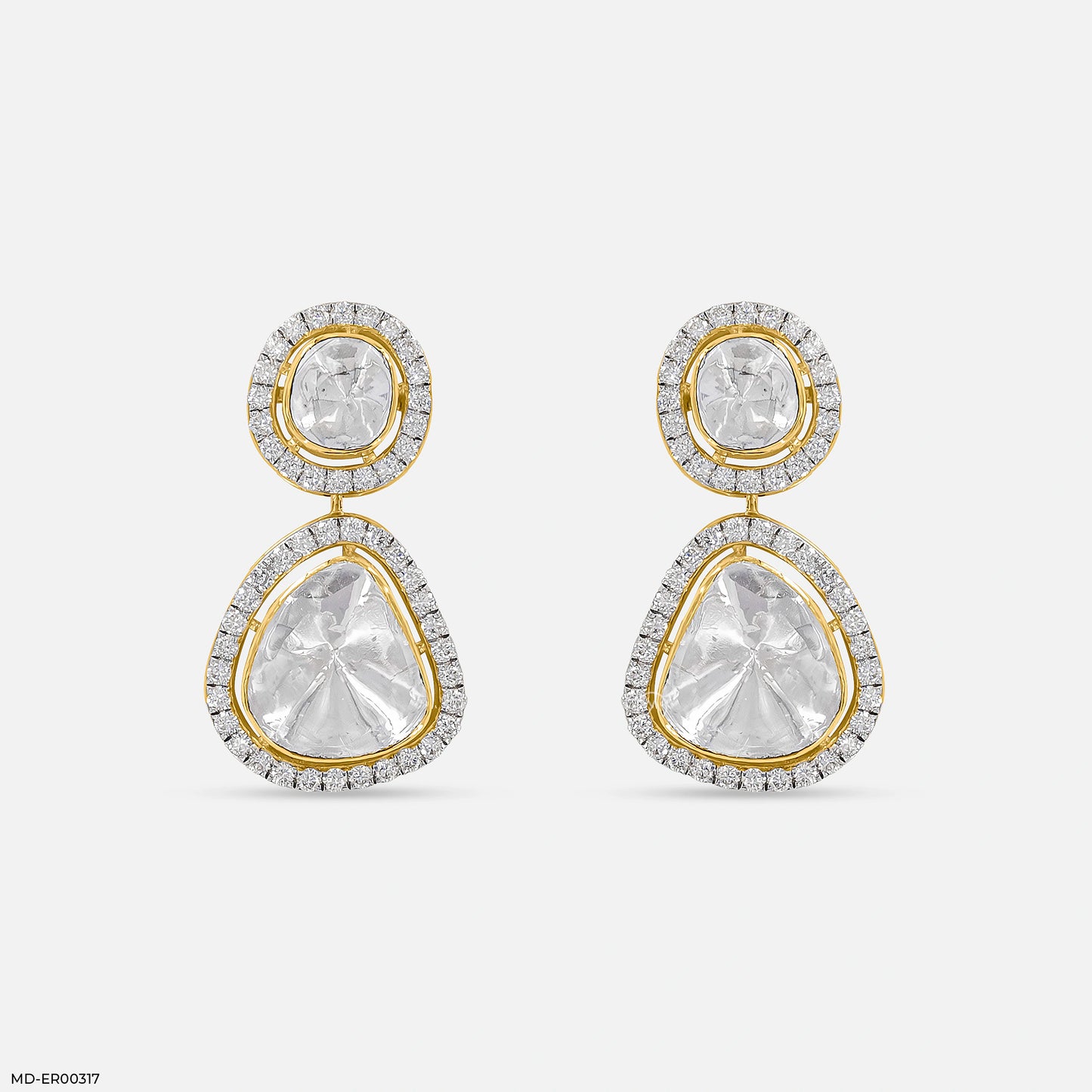 1 Carat Polaris Uncut Lab Diamond Earrings