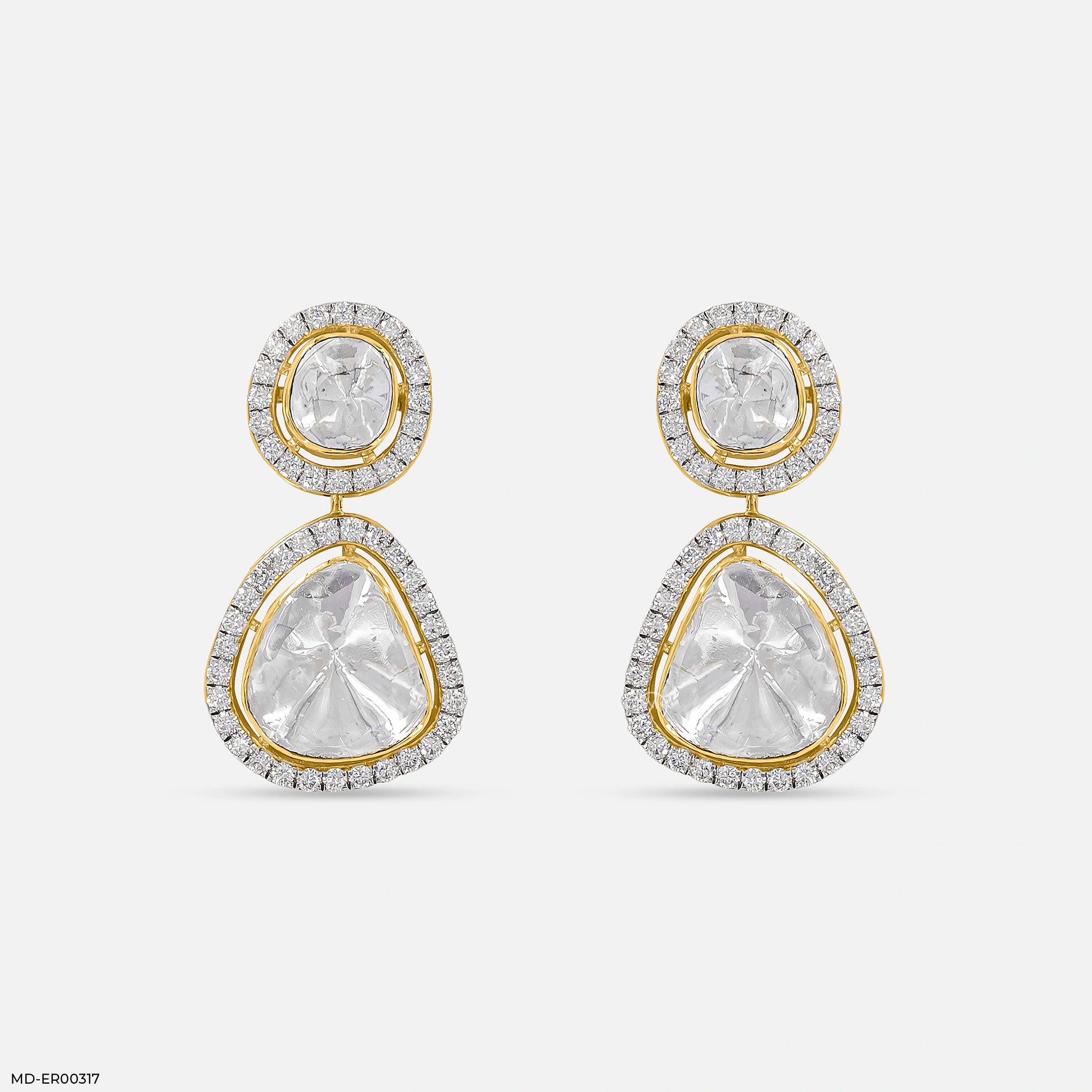 1 Carat Polaris Uncut Lab Diamond Earrings