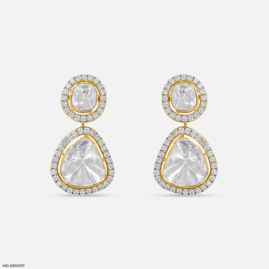 1 Carat Polaris Uncut Lab Diamond Earrings
