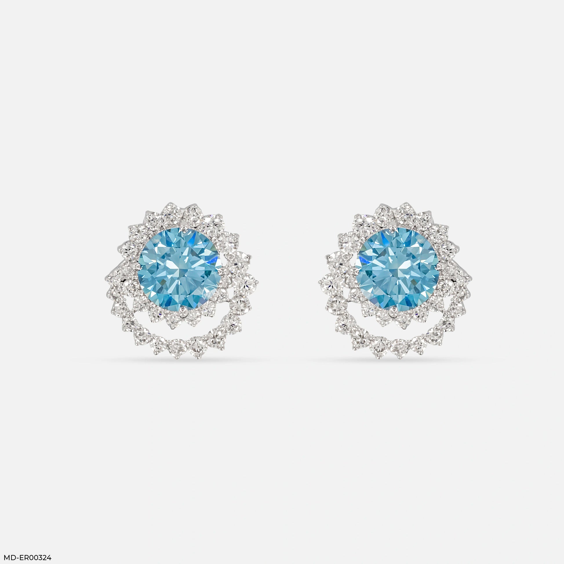 4.15 Carat Celestial Blue Bloom Lab Diamond Studs