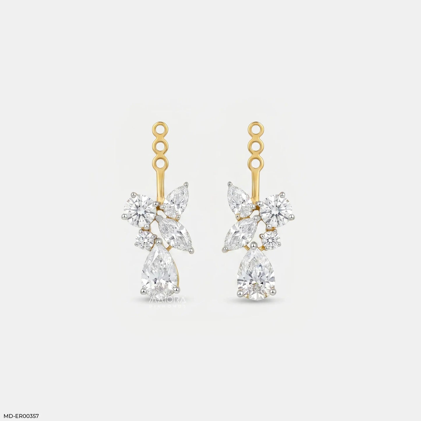 2.95 Multi Fancy Shape Detachable Diamond Earrings